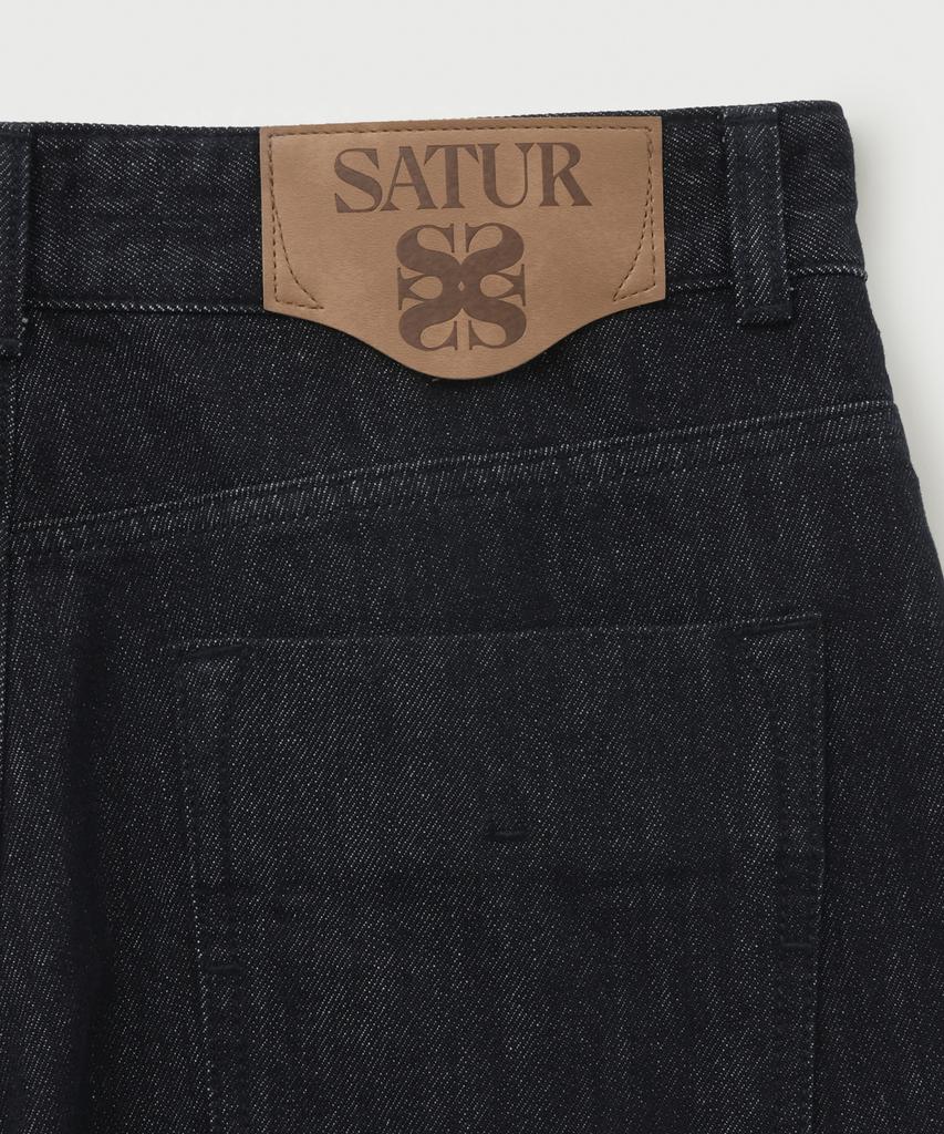 Seteo Wide Curved Denim Pants Indigo