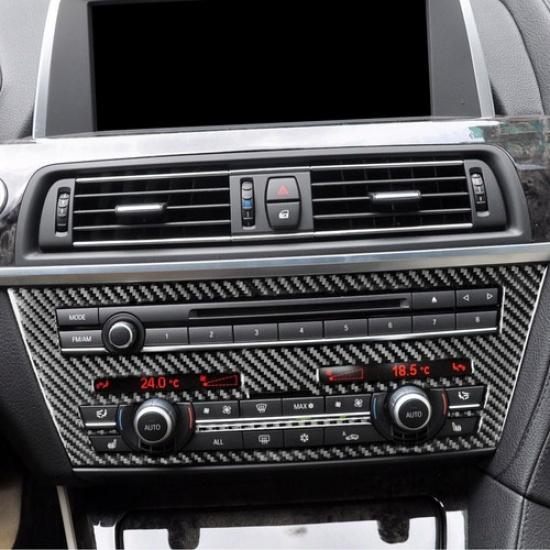 Carbon Fiber Interior Radio Console Cover Trim For BMW 6 Series F12 F13 2011-18