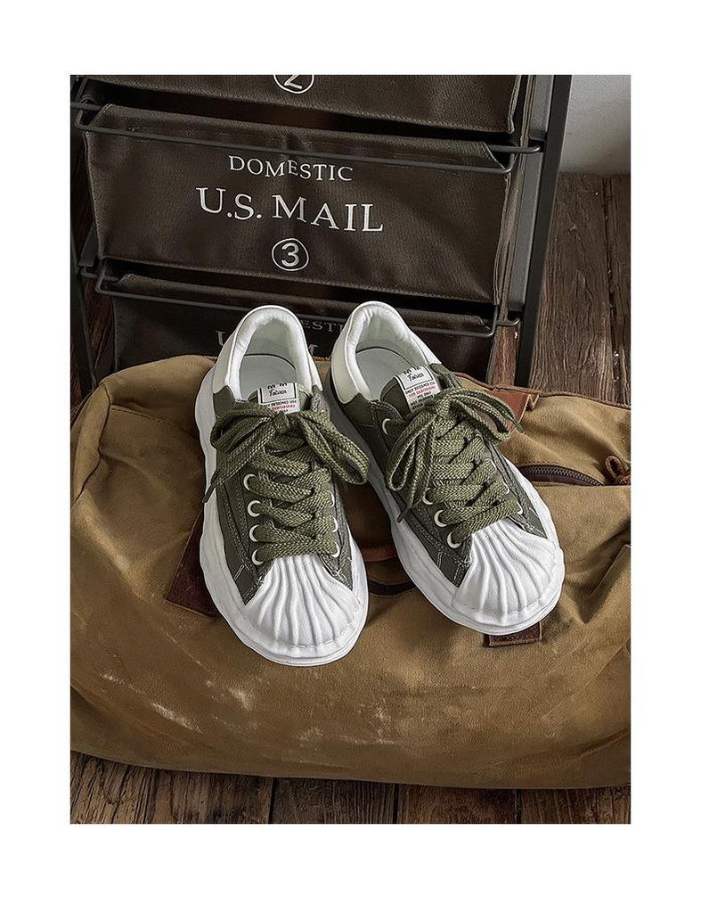 Herren Sommer Atmungsaktive Canvas Schuhe mit Dicken Sohlen & Höhenerhöhung - Trendige Shell Toe Casual Weiße Sneaker