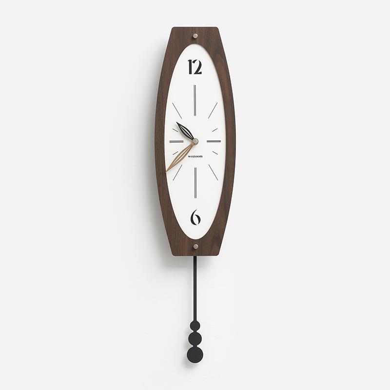 

Medieval Style Solid Wood Wall Clock, 2025 New Luxury Home Decor, Elegant Simple Living Room Clock 15X60CM