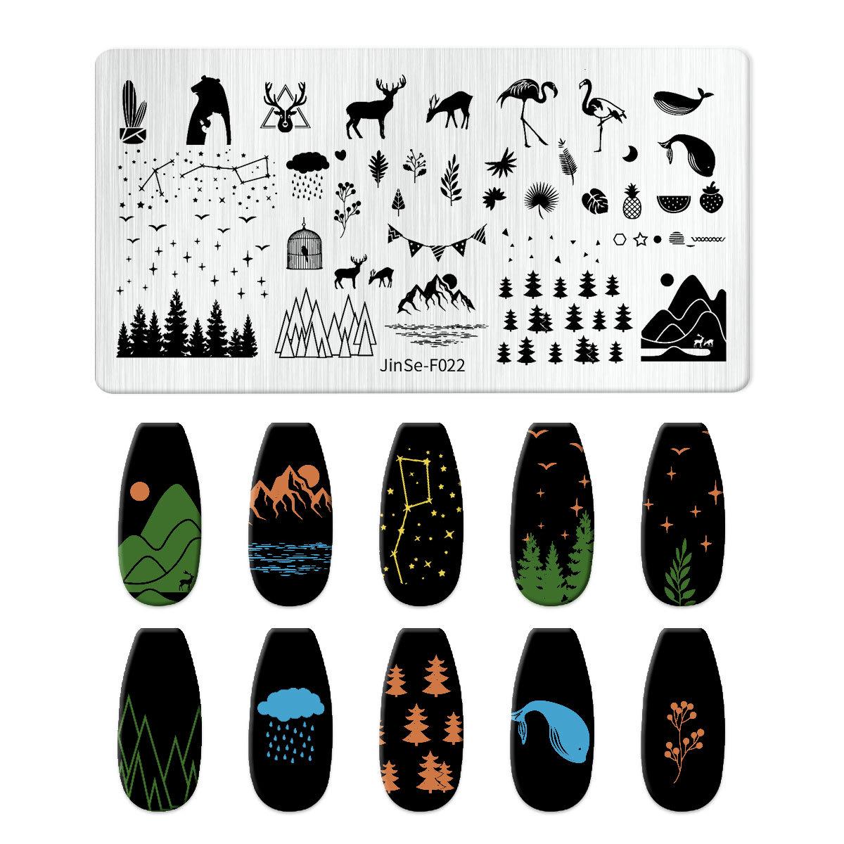 

Набір силіконового штампа для нейл-арту та геометричної сталевої пластини