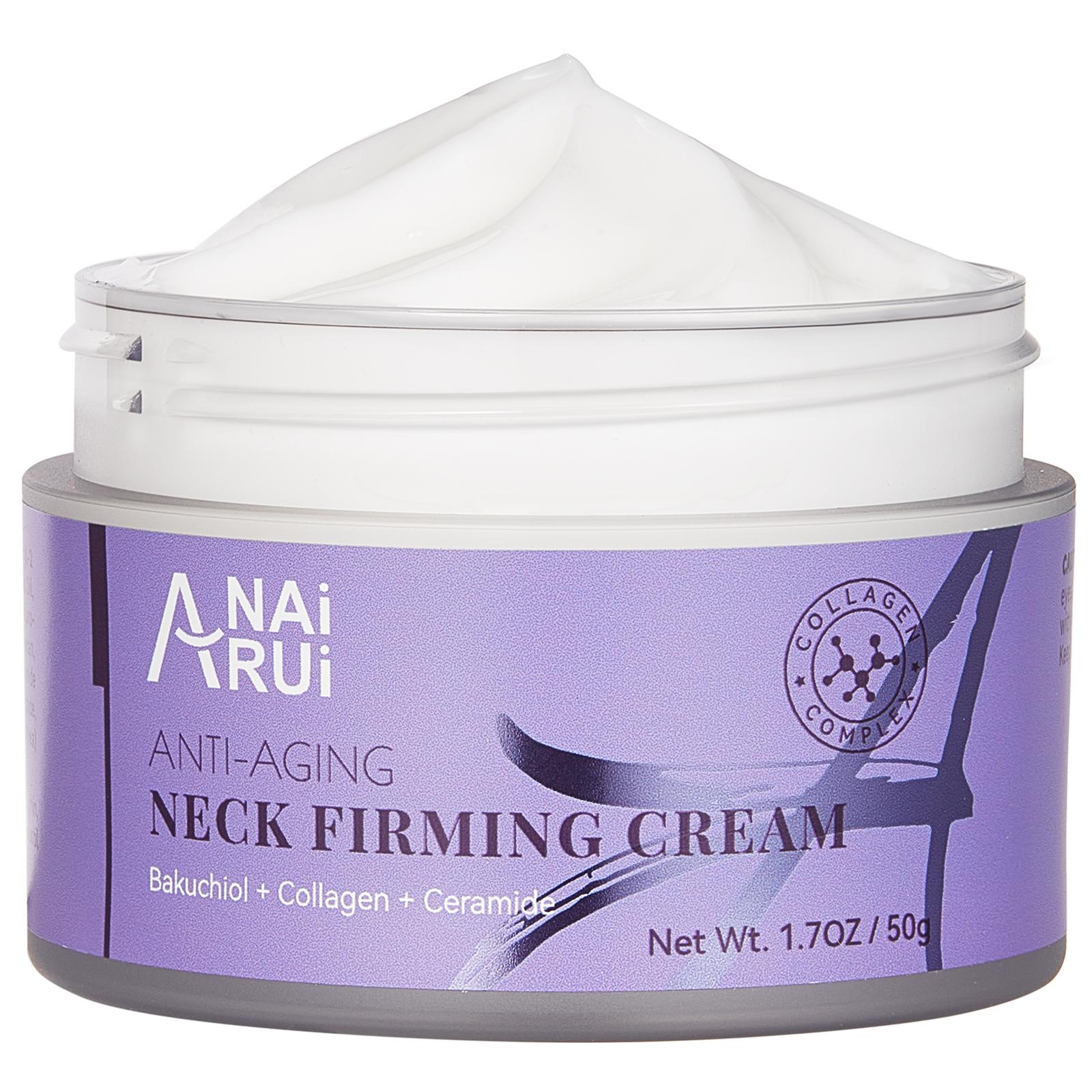 ANAiRUi Neck Firming Cream, Bakuchiol Collagen Ceramide Anti-Wrinkle Cream, Day & Night Skin Tightening Moisturizer for Neck