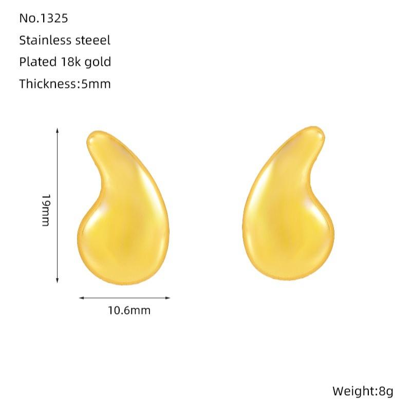 2026 European and American Water Drop Earrings Women's Ins Style Niche Temperament Versatile Fashion 18K Gold-plated Stud Earrings Jewelry