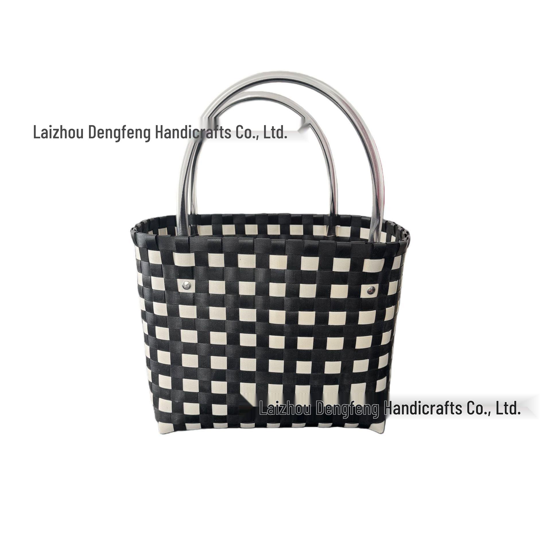 Handwoven Plaid Beach Bag - Dragon Boat Festival Souvenir