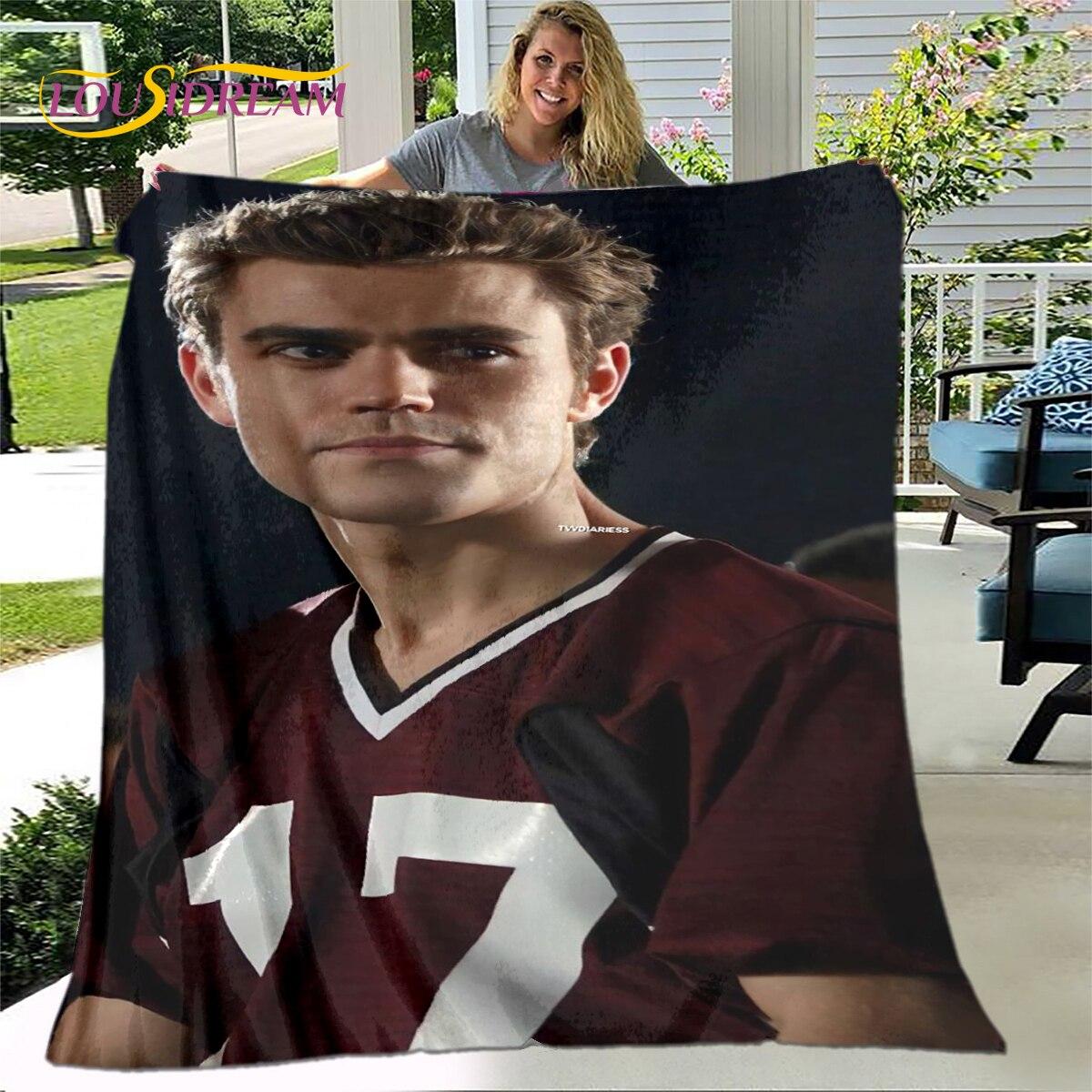 

Щільний плед з принтом «Щоденники вампіра», Фланелевий плед, М який теплий плед для вітальні, спальні, ліжок, дивана, подорожей 75x90cm