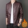 Large Size Spring and Autumn Thin Leather Jacket for Men Short PU Leather Jacket Casual Business Jacket for Men Plus Velvet Thick Leather Jacket