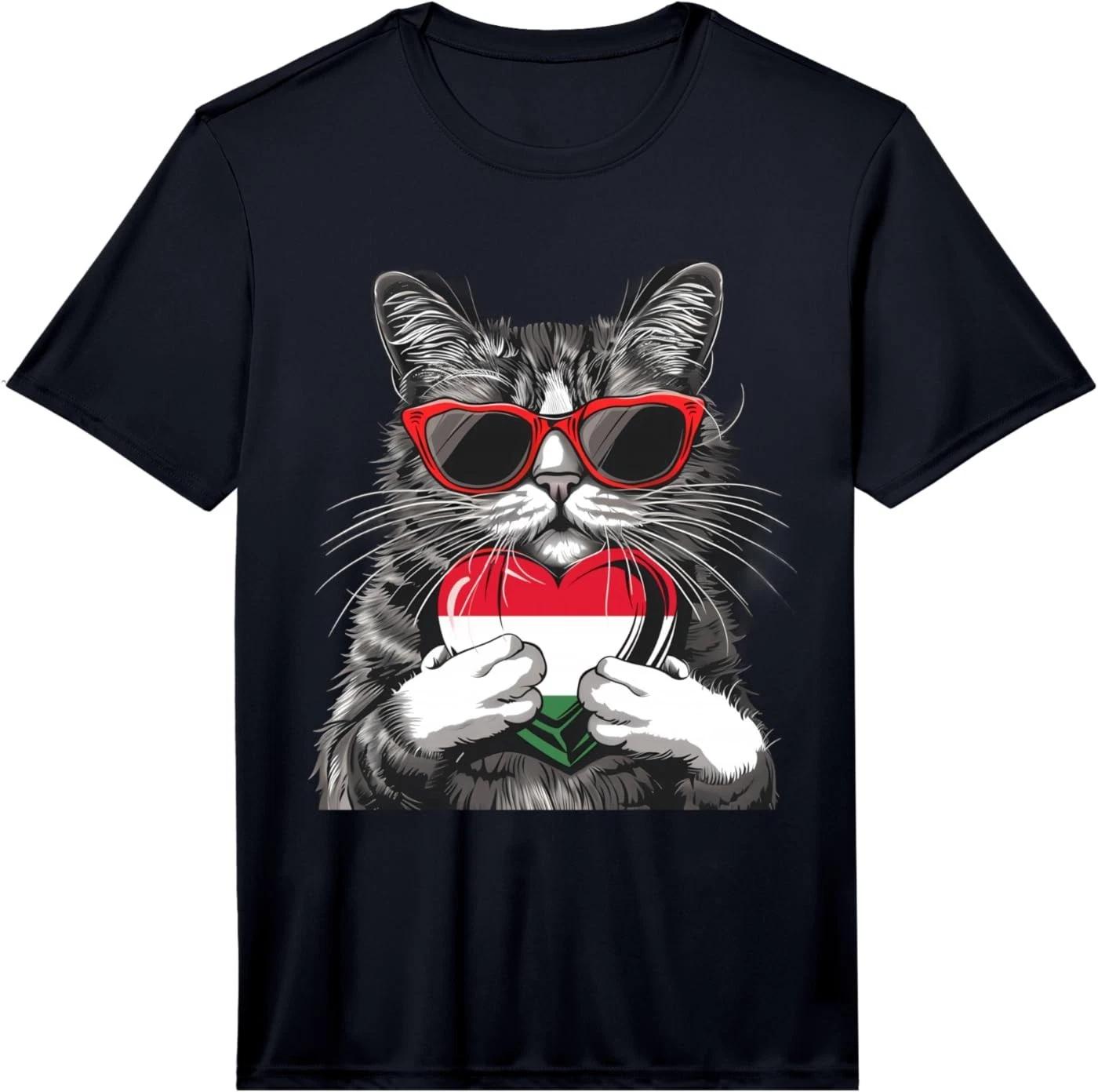 Hungary Cat Hungarian Flag Hungarian Pride Hungarian Roots Performance T-Shirt L