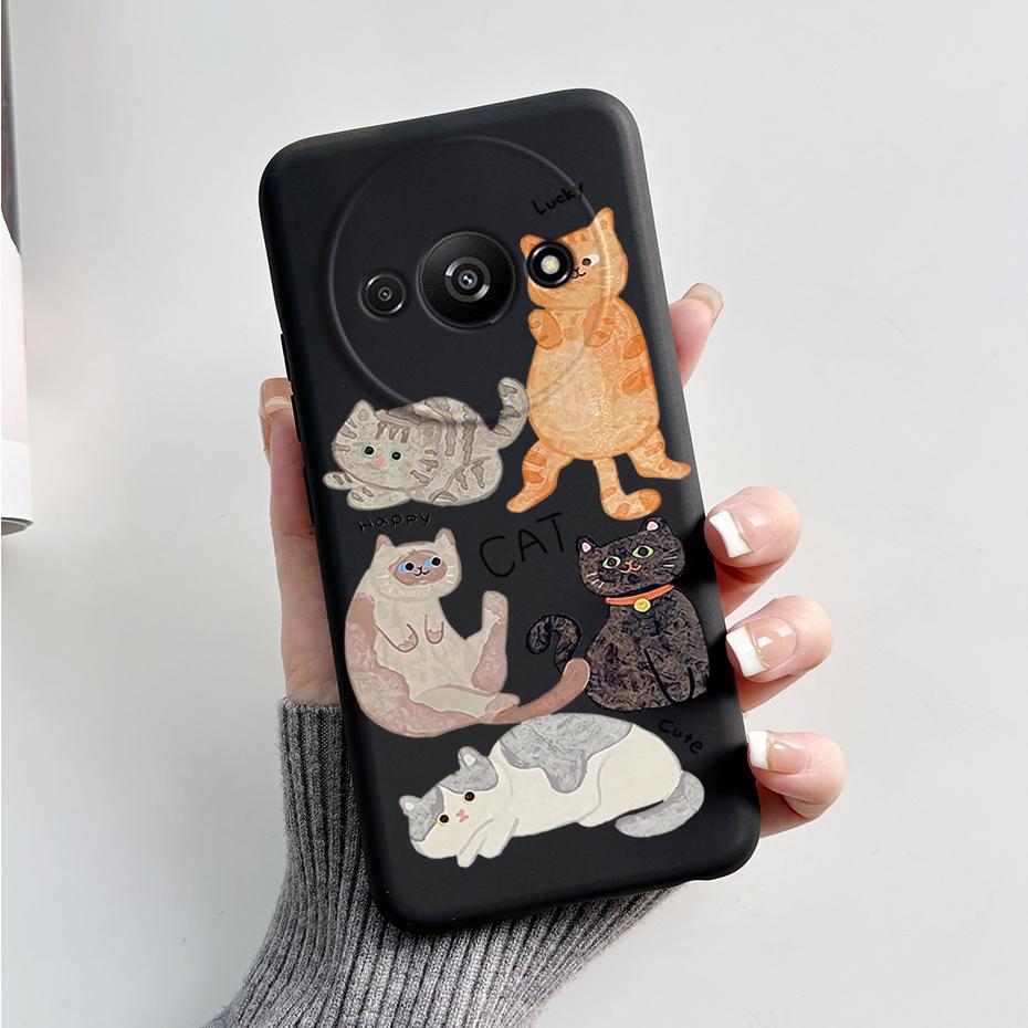 For Funda Redmi A3 Case Redmi A3 2024 Back Cover Stylish Painted Soft Silicone Phone Case for Xiaomi Redmi A3 A 3 RedmiA3 Bumper