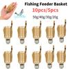 10-1PC Perles de Pêche Cage d'Alimentation Hameçons Composants Carpe Cage à Appâts avec Bouchons Tête en Fer Perles Carpe Matériel de Pêche Pièce de Pêche