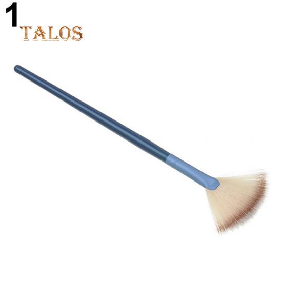 1 st Pro Trähantag Nylon Fläktform Sminkpuderborste Kosmetiska verktyg