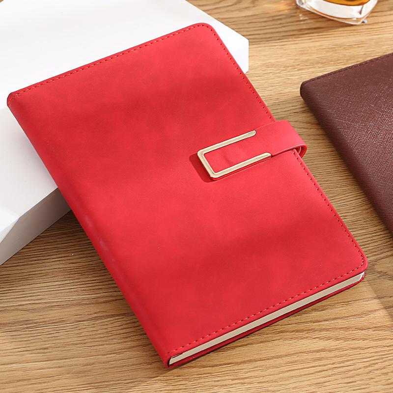 A5 Business Notebook: Customizable Soft Leather with Magnetic Buckle. Perfect for Meetings and Logo Printing.