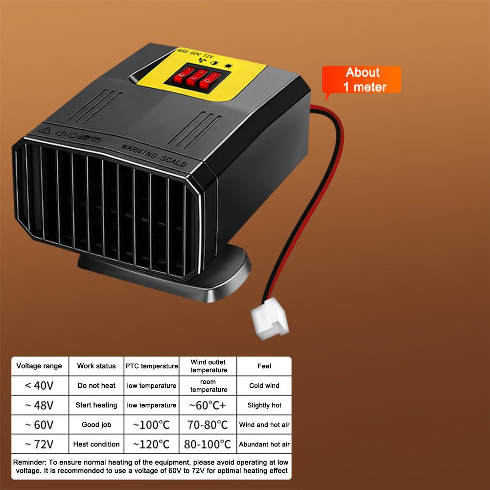 Fog Prevention Car Defogger Winter Driving Black Compact Design Car Heater Car Heater Compact Practical Design