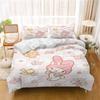 Miniso-My Melody Set Copripiumino Set Biancheria da Letto per Bambini Casa Matrimoniale Set da 3 Pezzi 1 Copripiumino Lusso 100% Poliestere Stampato Moderno