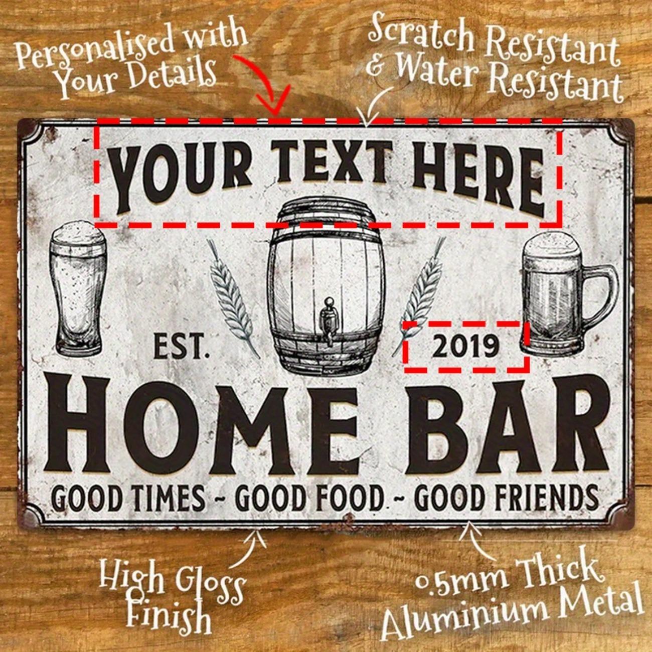 Personalized Retro Metal Bar Sign Pub Wall Decor Home Gift белый