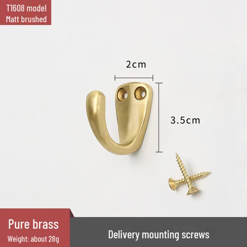 European Style Gold Wall-Mounted All-Copper Clothes & Hat Hook for Entryway, Bathroom, and Kitchen