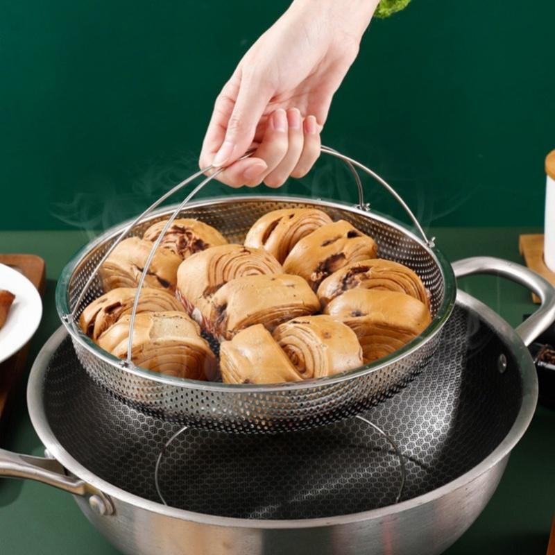 Stainless Steel Food Steamer Basket Electric Cooker Steaming Rack Drain Basket Multi-function Household Kitchen Cooking Utensils