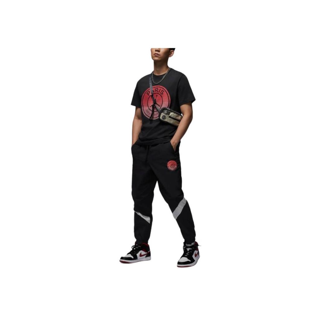 Jordan Paris Saint Germain Bequemes, modisches T-Shirt mit Rundhalsausschnitt und kurzen Ärmeln, Herren-T-Shirt, Schwarz, FV7729045