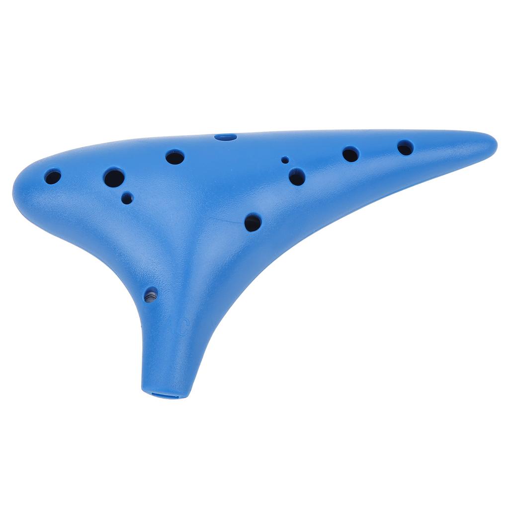 Ocarina 12 Holes Plastic Portable Wind Instrument Blue for Professional Beginner
