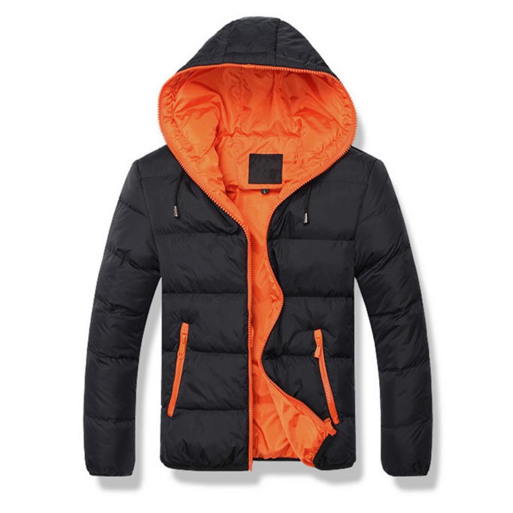 Men's Casual Hooded Parkas - Autumn Winter Thin Cotton-Padded Hooded Jacket for Outdoor Wear