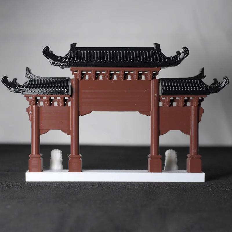 

Chinese Archway Landscape Model - Ancient Style Miniature Pavilion, Rockery, Pond for Aquarium, Bonsai, Zen Garden Decor S 9X2.6X7CM світло-сірого кольору