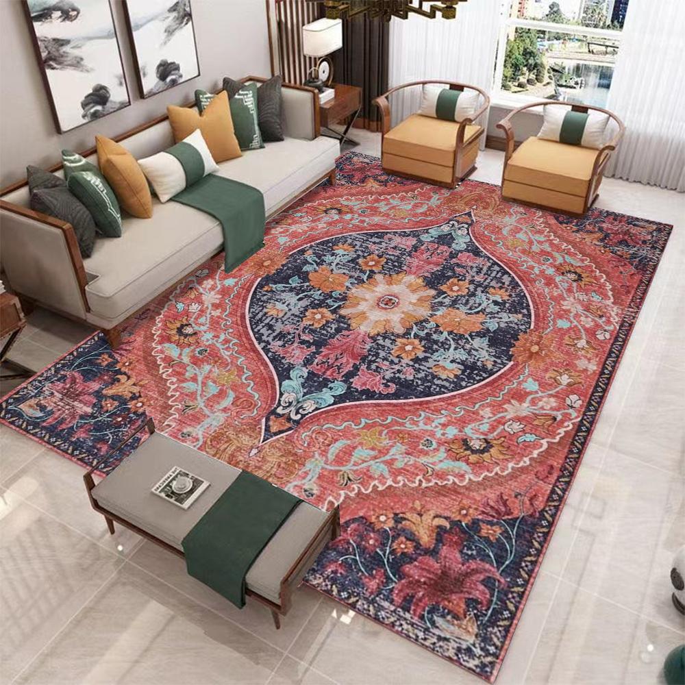 Vintage Boho Area Rugs Machine Washable Area Rug Soft Carpet for Living Room Rug Dinning Room Bedroom Playroom Indoor Floor Mat