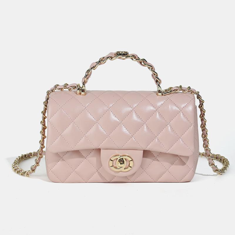 Leather rhombus chain bag women's handbag high-end new versatile single shoulder messenger small square bag