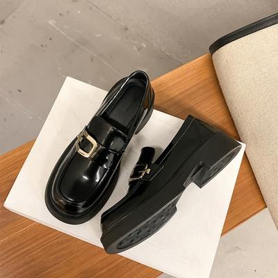 Mocassins à plateforme pour femmes, nouvelle collection automne 2025, style britannique, petites chaussures en cuir marron, style rétro français, Mary Jane JK