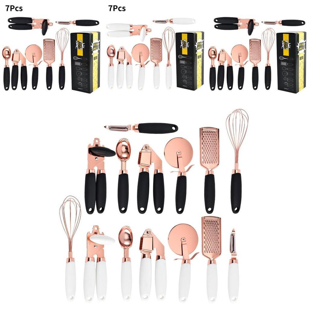 Stylish Seven Piece Kitchen Utensil Set Crafted From Durable Stainless Steel Available In Trendy Colors For A Chic Kitchen Upgrade