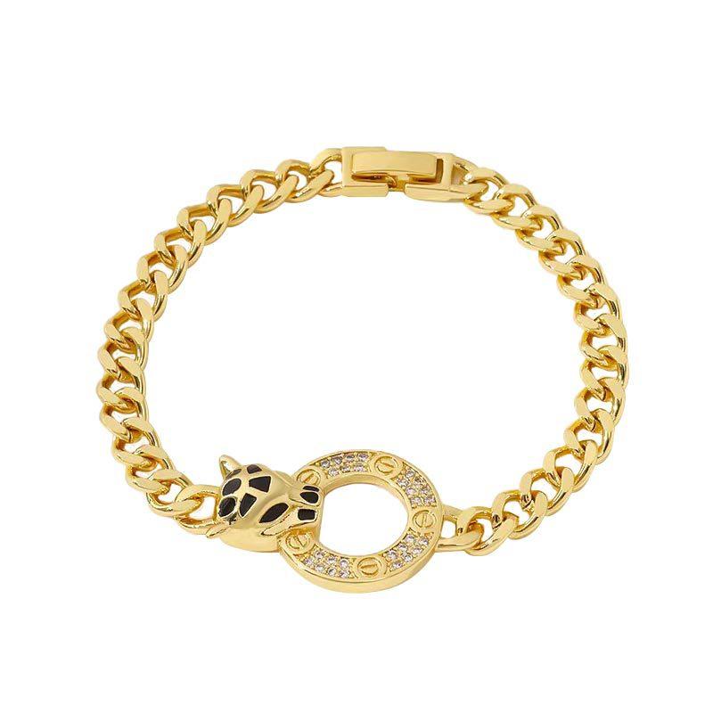 Leopard Head Bracelet European and American Fashion Design Watch Chain Jewelry Hand Jewelry