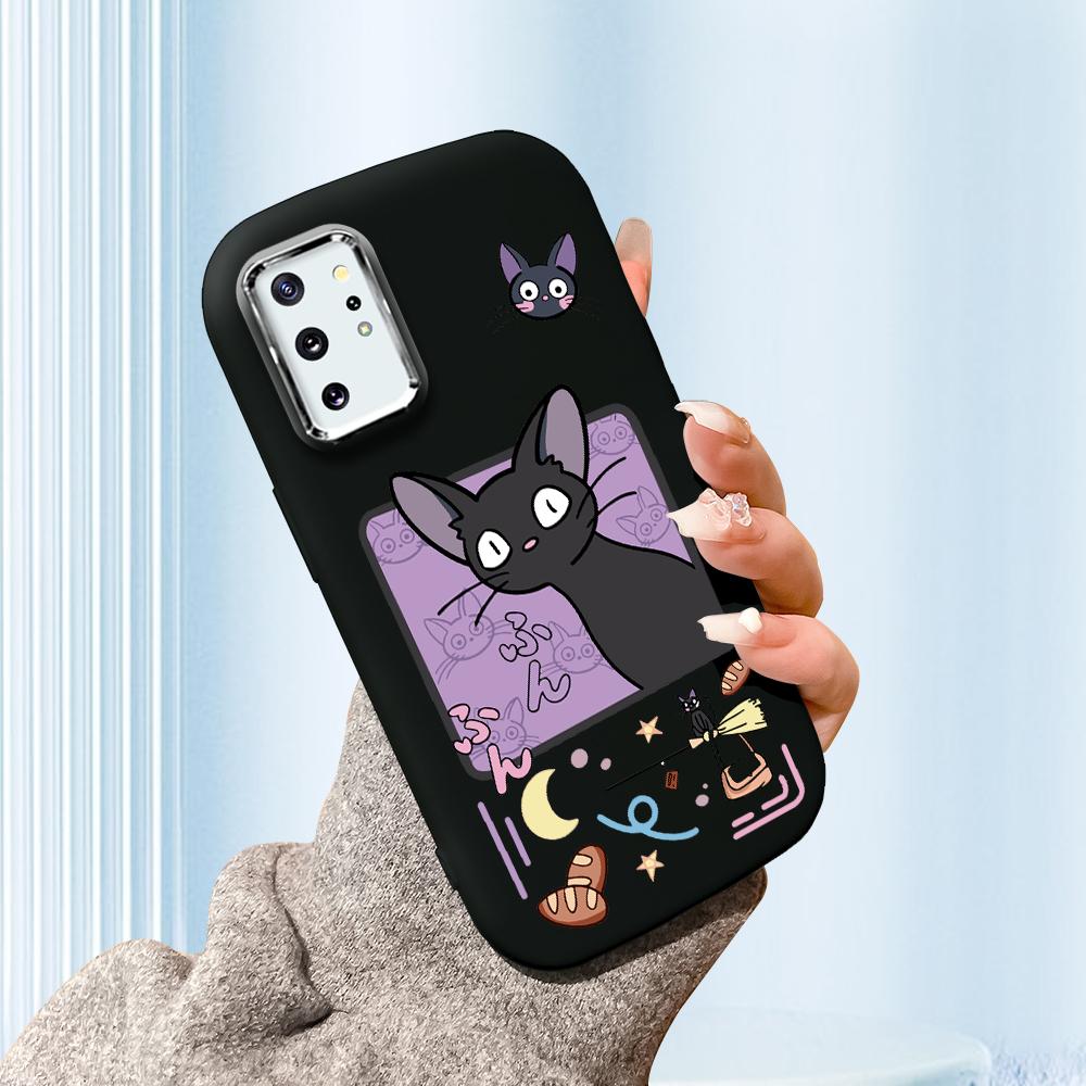 

Сплошной цвет с серебряным краем линзы, жирный корпус, Мягкий ТПУ, жидкий силиконовый чехол, противоударный чехол для телефона для Xiaomi Redmi Samsung Samsung A16 чёрный