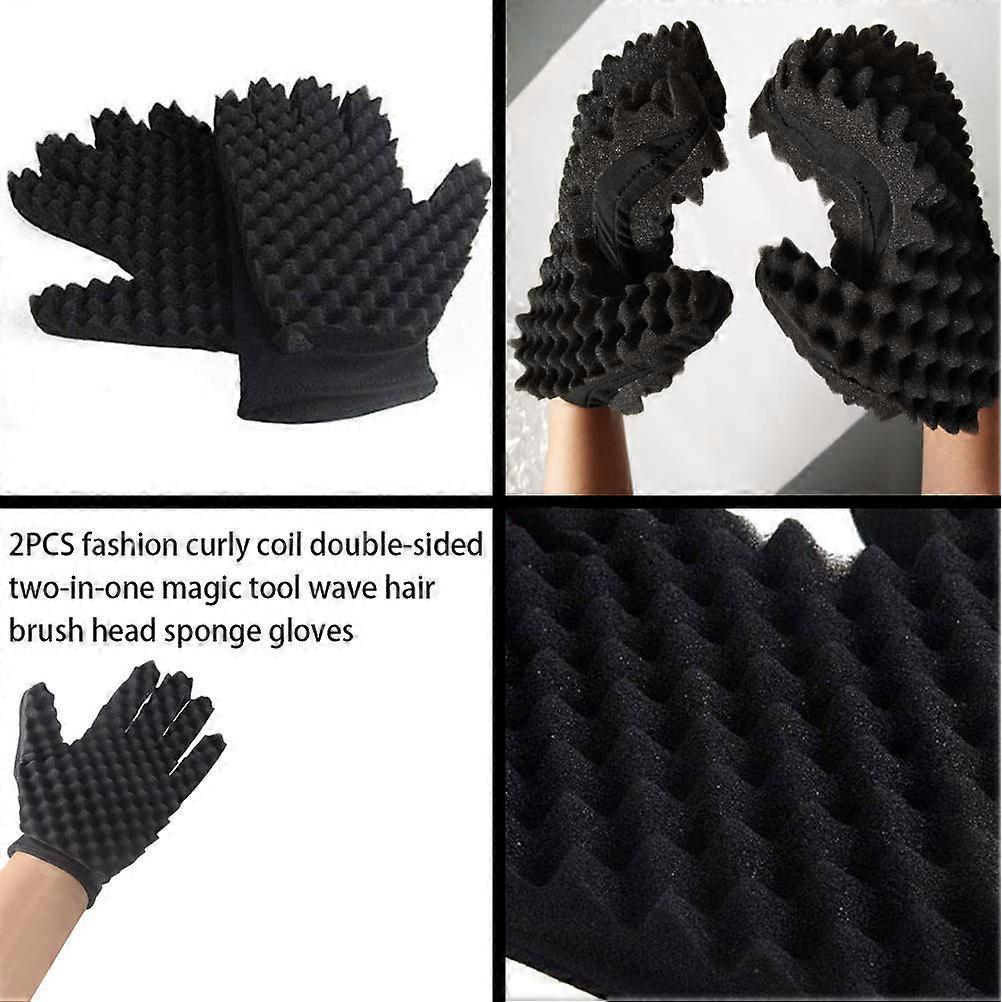 Hair Sponge Brush Hair Sponge Gloves,Curls Coil Magic Tool,New Double Side Two In One Magic Twist Hair Sponge Afro