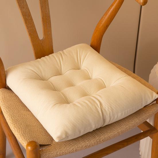 Thickened Floor Cushion Corduroy Chair with Ties, Soft Square Seat Pad, Non-Slip Comfortable Office Pad Warm for Reading Nook Floor, Winter