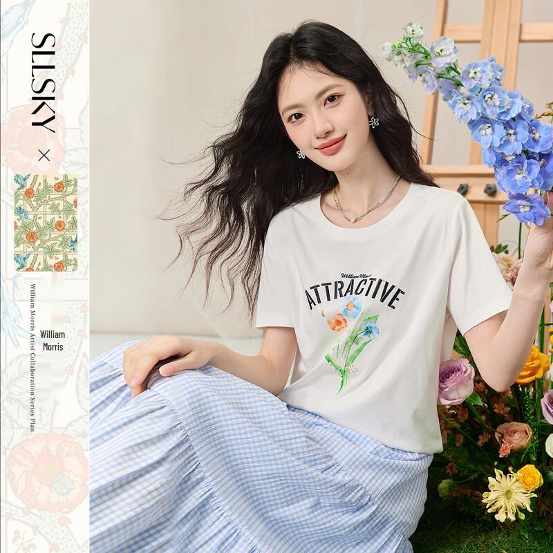 sllsky IP Series Artistic Print T-Shirt XL облачно-белый