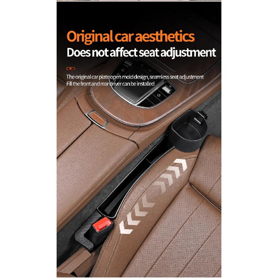 Upgrade Car Seat Gap Filler Organizer Car Side Seat Gap Filler with Cup Holder and Hook 2 Pack Auto Storage Interior Accessories