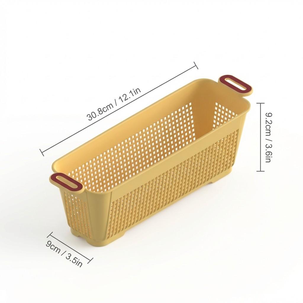 

Kitchen Cabinet Organizer Seasoning Jar Storage Box With Handle Reusable Plastic Storage Basket For Fruit,Vegetable,Cutlery