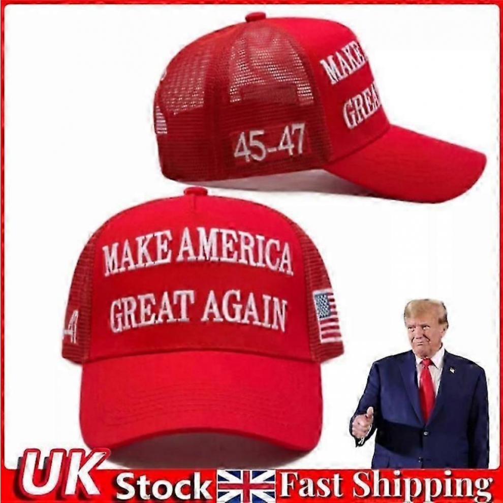 Trump 2024 Maga Red Hat 45-47 Baseball Cap Make America Great Again with USA Flag