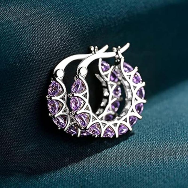 High-Quality Cubic Zirconia Hoop Earrings for Women Stylish Everyday Party Jewelry