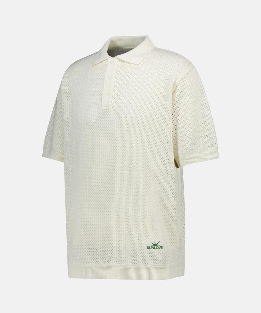 Sun Love Crochet Knit Polo Ivory