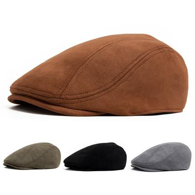 Hot Sale High Quality Beret Cap Spring Autumn Solid Suede Beret Hats Vintage Artist Painter Flat Cap Newsboy Hat Unisex Berets