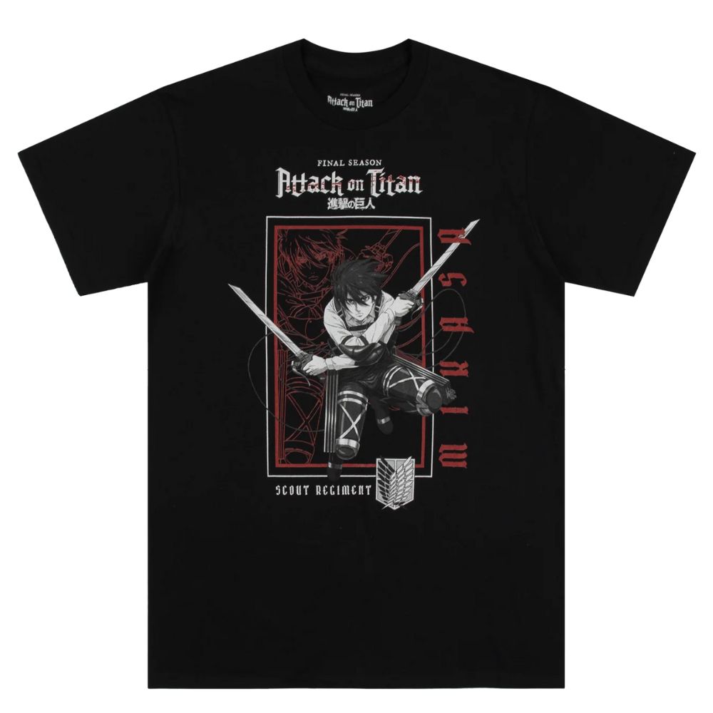 Anime Attack On Titan Double Sided Printed Tshirt Unisex Wings Of Freedom Sakura Pattern Front Eren Eye Japanese Letter Oversized
