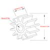 Water Pump Impeller For Yanmar 128620-42200 Kashiyama SP100 / KP100 Nikkiso F25CBC JMP 7526 DJ 006-0901