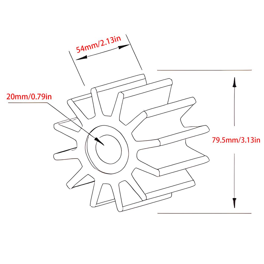 Water Pump Impeller For Yanmar 128620-42200 Kashiyama SP100 / KP100 Nikkiso F25CBC JMP 7526 DJ 006-0901