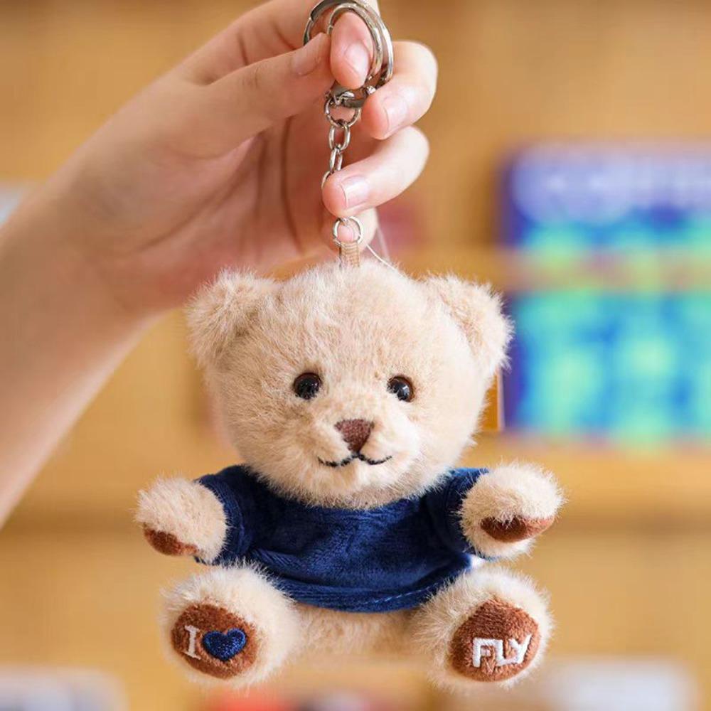 Stuffed Animal Plush Bear Key Chain Cute Bear Pendant Doll Graduation Bear Doll  Car Key Chain