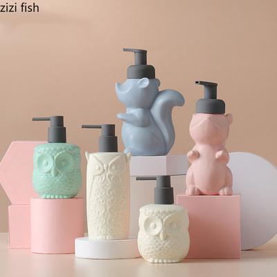 Uil Eekhoorn Lotionfles Badkamerproducten Keramiek Zeepdispenser Handwasvloeistof Dispenser Badkamer Knijp in de Fles