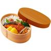 Yamaga Lacquerware Shop Magewappa Bento Box 700ml Made In Japan Kishu Lacquer Finish Natural Cedar Single Layer with Divider Light Brown