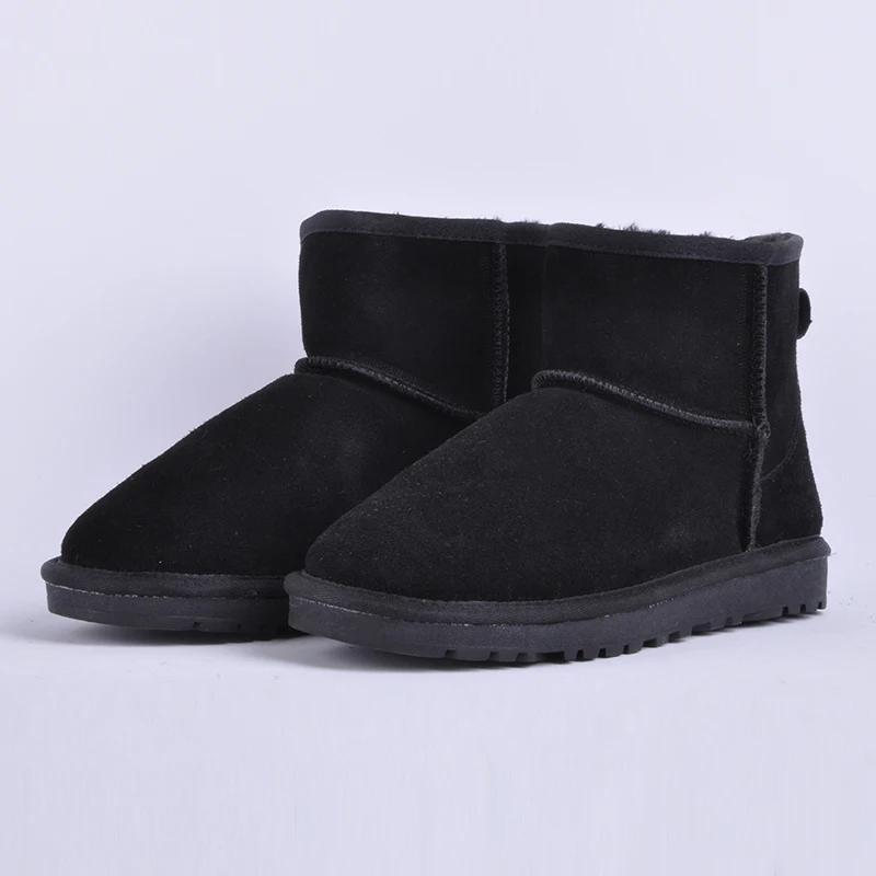 Fashion Men Snow Boots 100% Genuine Leather Waterproof Men Shoes Comfortable Non Slip Ankle Boots for Men Plus Size Warm Boots