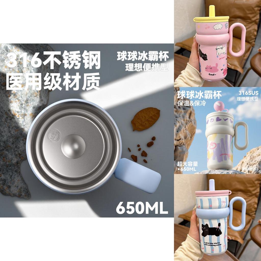 Doodle Insulated Water Bottle With Straw And Thickened Body For Daily Hydration