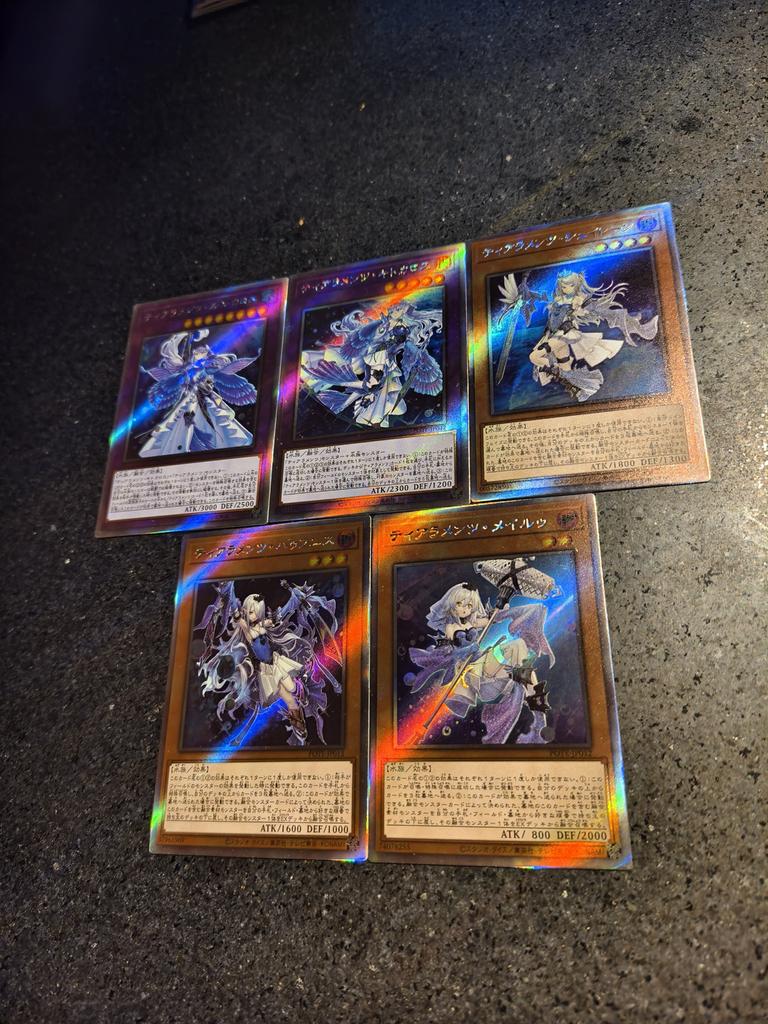 Yu-gi-oh! 5pcs/set Tearalaments  Diy Self-made Card Collection Cards Gauze Flash Anime Toy Gift Colorful Flash