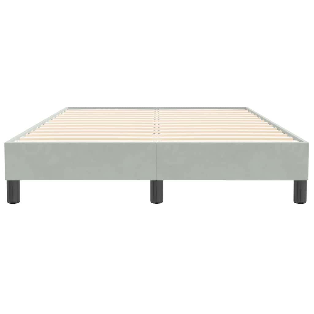 Box Spring Bed Without Mattress Light Grey 120 X 210 Cm Velvet