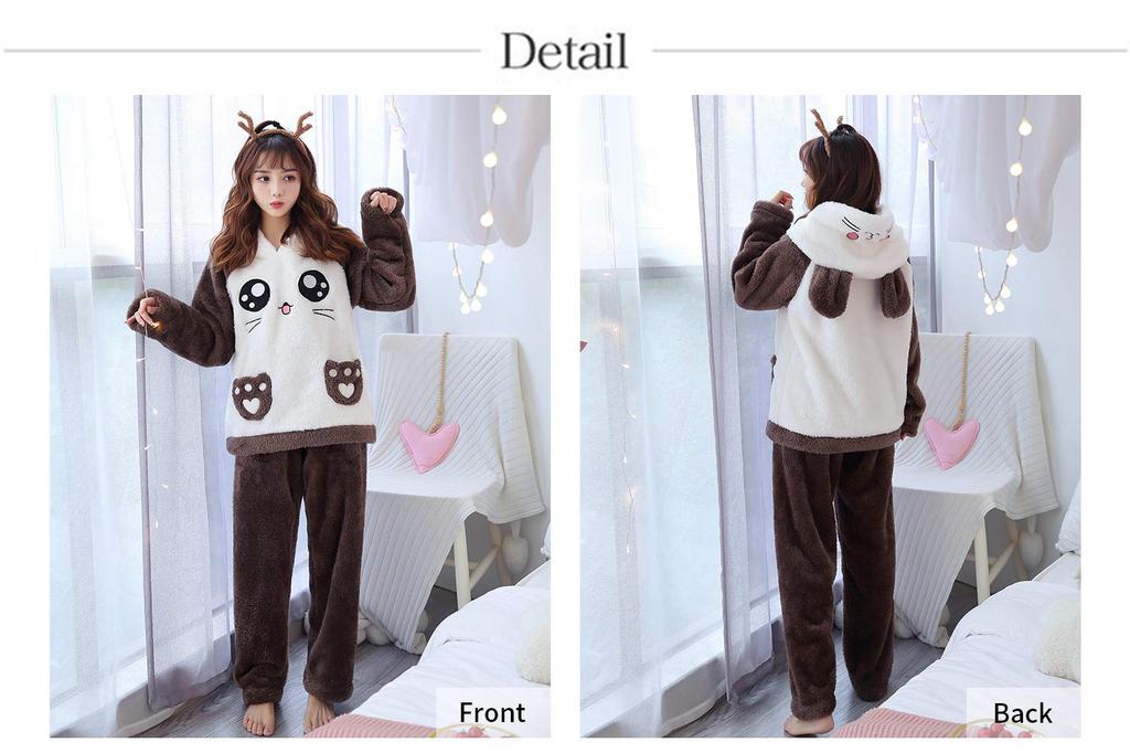 ASHERANGEL Long Sleeve Fluffy and with Pockets and Includes Top and Cute Perfect for Fall and Size 2XL Women's Pajamas, Loungewear, Warm, Hoodie,